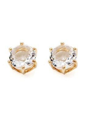 Gold Plated Crystal Stud Earrings for Women Round Style Crystal Studs Gifts Wear